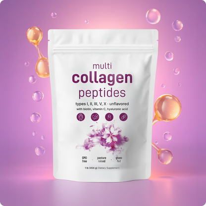 Pilative - Multi Collagen Peptides Powder with Hyaluronic Acid, Biotin & Vitamin C (Unflavored)