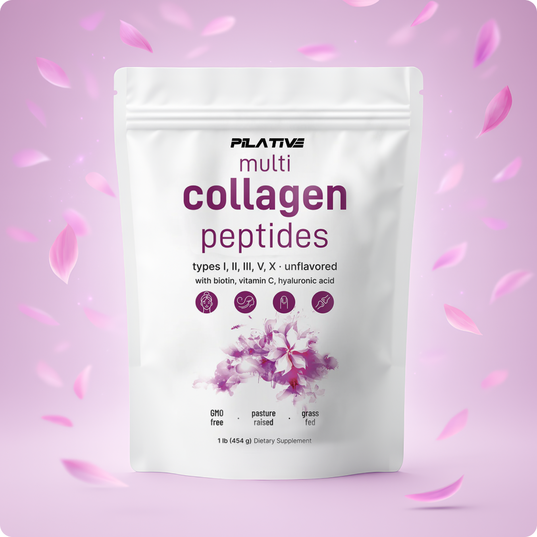 Pilative - Multi Collagen Peptides Powder with Hyaluronic Acid, Biotin & Vitamin C (Unflavored)